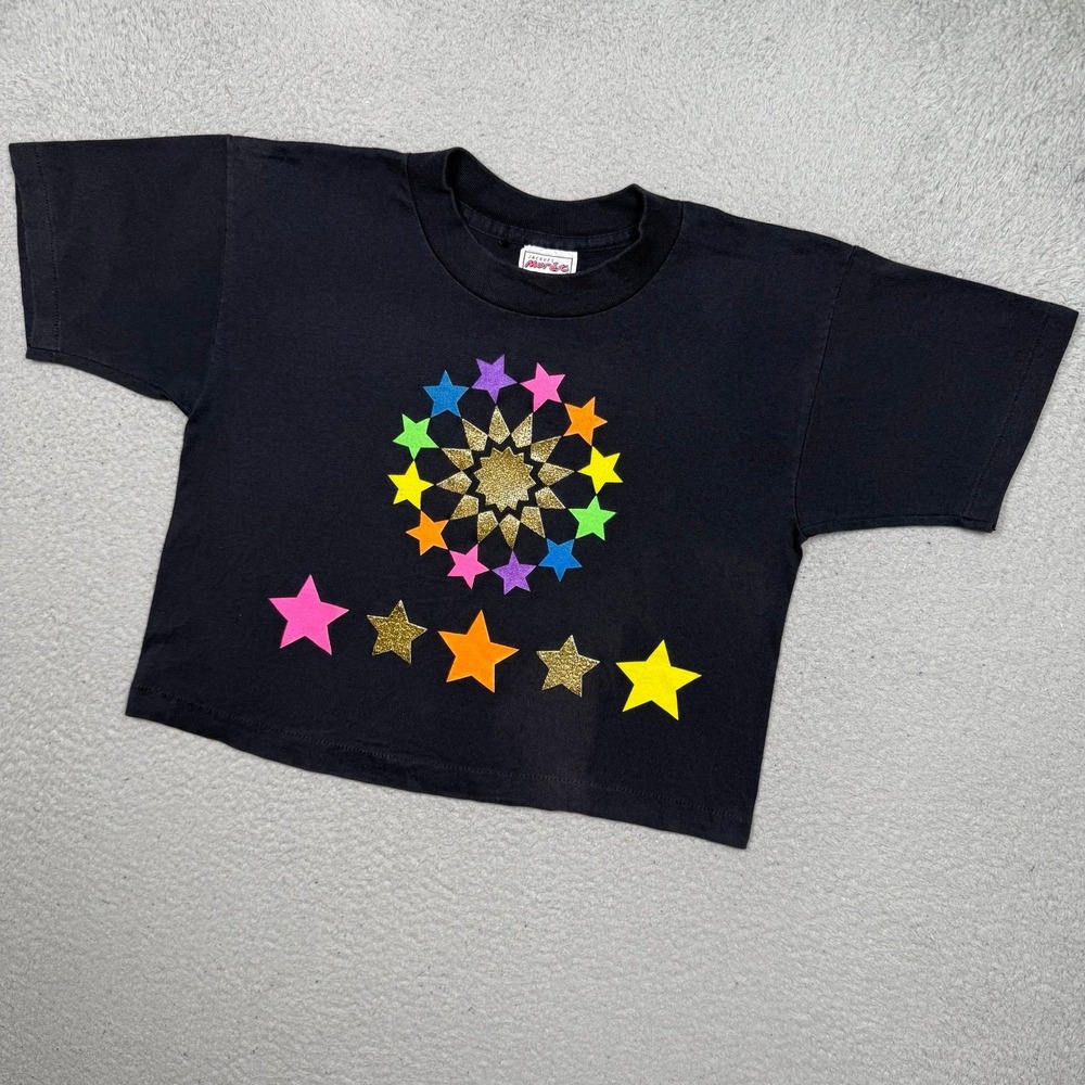 Vintage 90s Jacques Morét Central Starburst Mandala Crop Top T-shirt